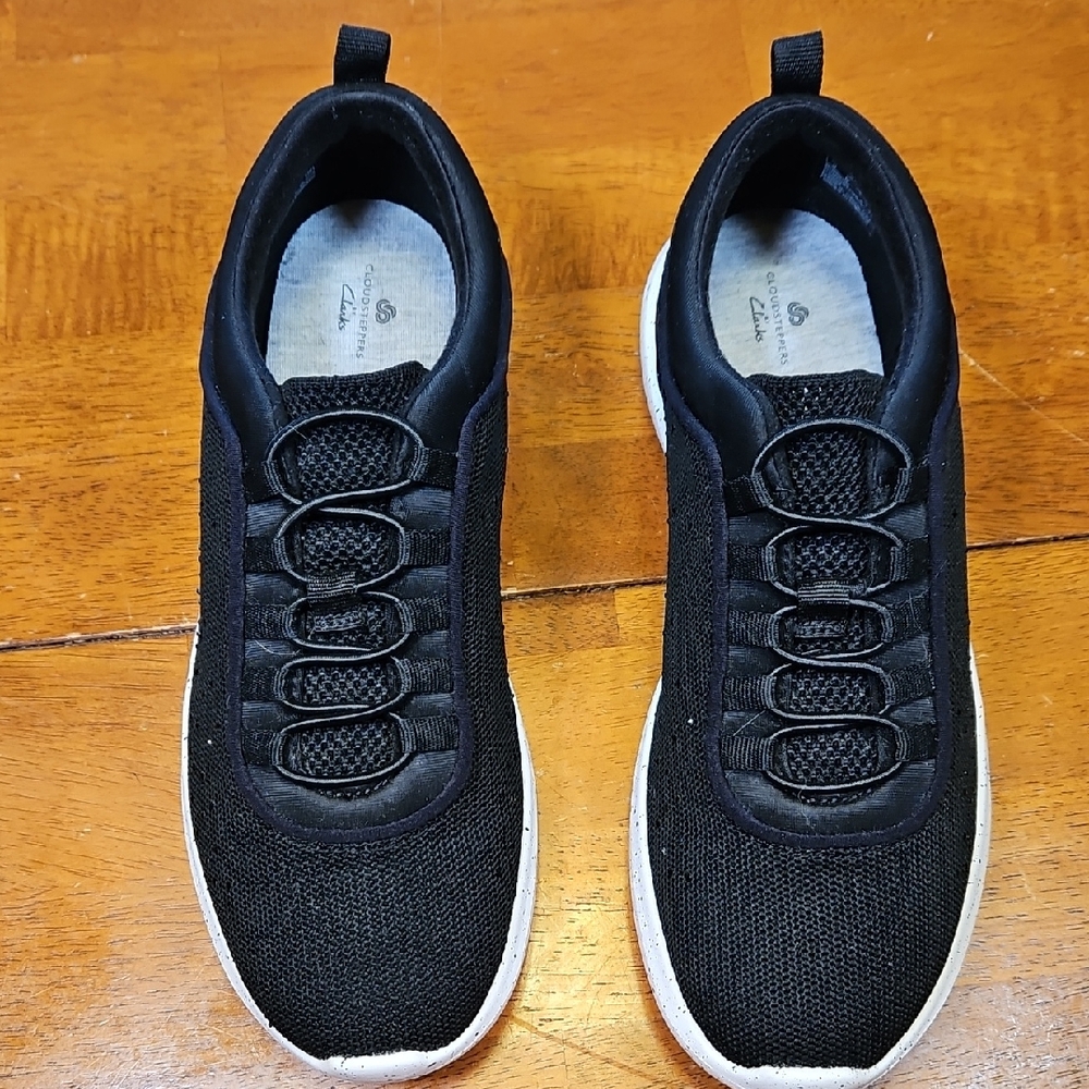 Clarks Black Mesh Slip-On Sneakers